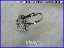 CUBIC ZIRCONIA 3/4 Sterling Silver. 925 Estate Eye Popping COCKTAIL RING size 9