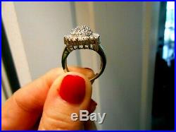 CZ Baguette Ballerina Cluster Ring Sterling Cubic Zirconia Size 8