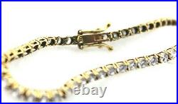 CZ Cubic Zirconia 7.25 INCH Bracelet REAL Solid 14 k Yellow GOLD 8.1 g