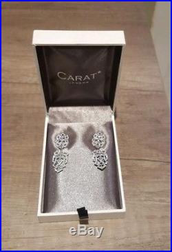 Carat London Thyra Cubic Zirconia Set Sterling Silver Drop Earrings (RRP £243)