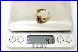 Champagne Gemstone Cubic Zirconia Gold Vermeil Sterling Silver Ring SZ 9.75