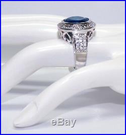 Charles Winston Blue Sapphire Cubic Zirconia 925 Sterling Silver Ring 10.94G