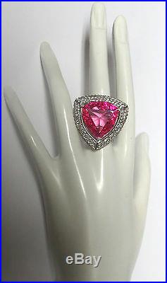 Charles Winston Pink Sapphire Cubic Zirconia Sterling Silver Ring 15.95G