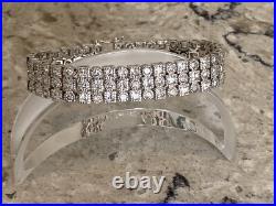 Charles Winston Sterling Silver Cubic Zirconia Art Deco Style Bracelet