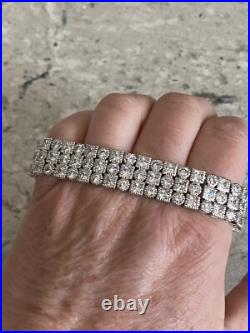 Charles Winston Sterling Silver Cubic Zirconia Art Deco Style Bracelet