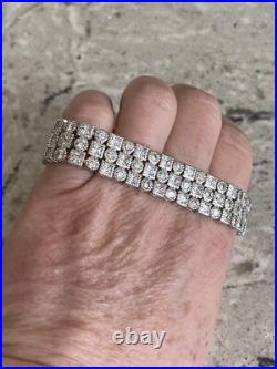 Charles Winston Sterling Silver Cubic Zirconia Art Deco Style Bracelet