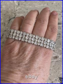 Charles Winston Sterling Silver Cubic Zirconia Art Deco Style Bracelet