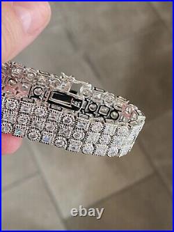 Charles Winston Sterling Silver Cubic Zirconia Art Deco Style Bracelet