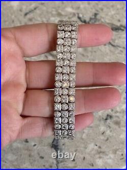 Charles Winston Sterling Silver Cubic Zirconia Art Deco Style Bracelet