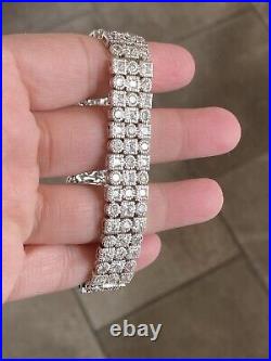 Charles Winston Sterling Silver Cubic Zirconia Art Deco Style Bracelet