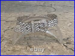 Charles Winston Sterling Silver Cubic Zirconia Buckle Bracelet