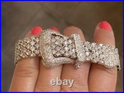 Charles Winston Sterling Silver Cubic Zirconia Buckle Bracelet