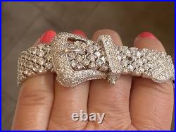 Charles Winston Sterling Silver Cubic Zirconia Buckle Bracelet