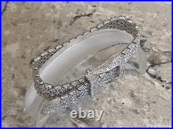 Charles Winston Sterling Silver Cubic Zirconia Buckle Bracelet