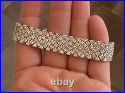 Charles Winston Sterling Silver Cubic Zirconia Buckle Bracelet