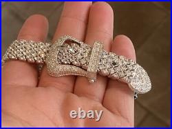 Charles Winston Sterling Silver Cubic Zirconia Buckle Bracelet