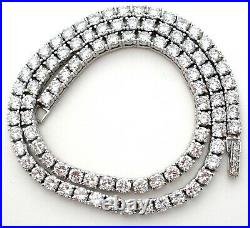 Clear Cubic Zirconia Tennis Necklace Sterling Silver 23 Carats 16 Long 925