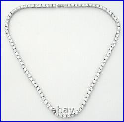 Clear Cubic Zirconia Tennis Necklace Sterling Silver 23 Carats 16 Long 925