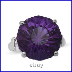 Cocktail Ring 925 Sterling Silver Amethyst Cubic Zirconia CZ Size 8 Ct 12.7 Gift