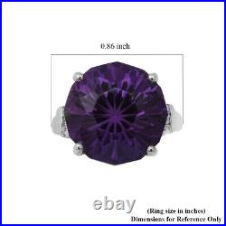 Cocktail Ring 925 Sterling Silver Amethyst Cubic Zirconia CZ Size 8 Ct 12.7 Gift
