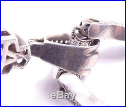 Cross Pendant & Chain Huge Heavy Cubic Zirconia Set 925 Sterling Silver 129.6g