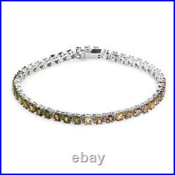 Ct 15.3 925 Silver Bracelet for Women Tourmaline Cubic Zirconia CZ Size 7.5