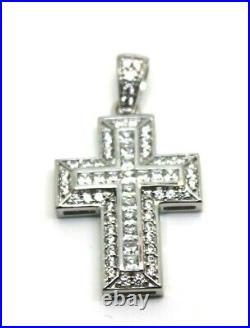 Cubic Zirconia 925 Sterling Silver Huge Cross Pendant Free Express Post In Oz