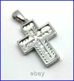 Cubic Zirconia 925 Sterling Silver Huge Cross Pendant Free Express Post In Oz