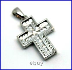 Cubic Zirconia 925 Sterling Silver Huge Cross Pendant Free Express Post In Oz