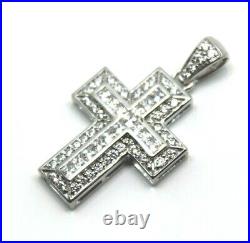 Cubic Zirconia 925 Sterling Silver Huge Cross Pendant Free Express Post In Oz