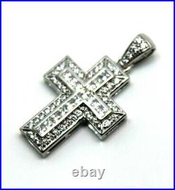 Cubic Zirconia 925 Sterling Silver Huge Cross Pendant Free Express Post In Oz