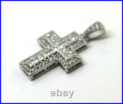 Cubic Zirconia 925 Sterling Silver Huge Cross Pendant Free Express Post In Oz