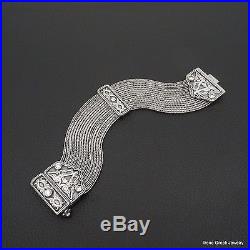 Cubic Zirconia Byzantine Style 925 Sterling Silver Greek Handmade Chain Bracelet