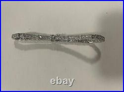 Cubic Zirconia CZ Crystal. 925 Sterling Silver 8 Tennis Bracelet