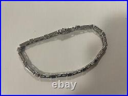 Cubic Zirconia CZ Crystal. 925 Sterling Silver 8 Tennis Bracelet