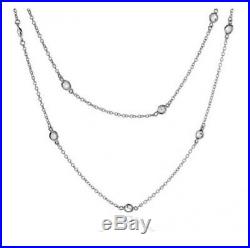 Cubic Zirconia CZ by the Yard Inch Sterling Silver Chain Necklace 24 36 54