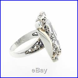 Cubic Zirconia (Colorless) Ring Set In Sterling Silver Size 7.5