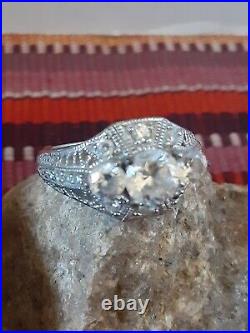 Cubic Zirconia Engagement Sterling Silver Ring Women's 6 320
