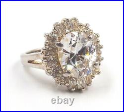 Cubic Zirconia Halo Style Sterling Silver Ring