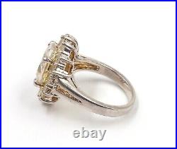 Cubic Zirconia Halo Style Sterling Silver Ring