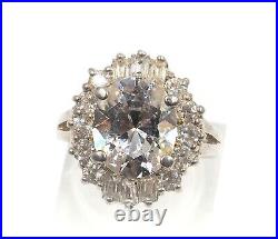 Cubic Zirconia Halo Style Sterling Silver Ring