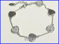Cubic Zirconia Heart Bracelet Fiorelli Sterling Silver rrp £145