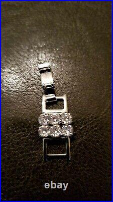 Cubic Zirconia In 925 Sterling Silver Three Row Tennis Bracelet 6- 8