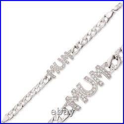 Cubic Zirconia Mum MUM Ladies Bracelet Sterling Silver 7.5 inch