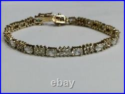 Cubic Zirconia Sterling Silver 925 Gold Plated Bracelet