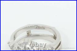 Cubic Zirconia Sterling Silver Wedding Ring Guard Size 5.5