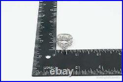 Cubic Zirconia Sterling Silver Wedding Ring Guard Size 5.5