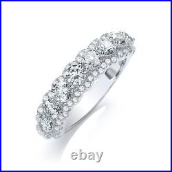 Cubic Zirconia Stone Ring with 54 Small Cubic Zirconia Sterling Silver