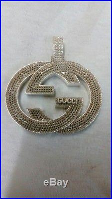 Customized Two G's 925 Sterling Silver Cubic Zirconia Pendant Free Shipping