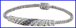 DEVATA Bali Silver 925 18K Gold Bracelet Cubic Zirconia Purple DVK9555AM SzS/M/L
